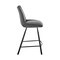 Armen Living Arizona 30" Bar Height Bar Stool in Charcoal Fabric and Black Finish LCAZBACH30 - alternate 5